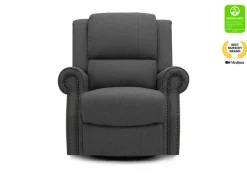 Gliders & Recliners*Delta Children Dylan Nursery Recliner Glider Swivel Chair Charcoal Grey (931)