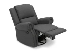 Gliders & Recliners*Delta Children Dylan Nursery Recliner Glider Swivel Chair Charcoal Grey (931)