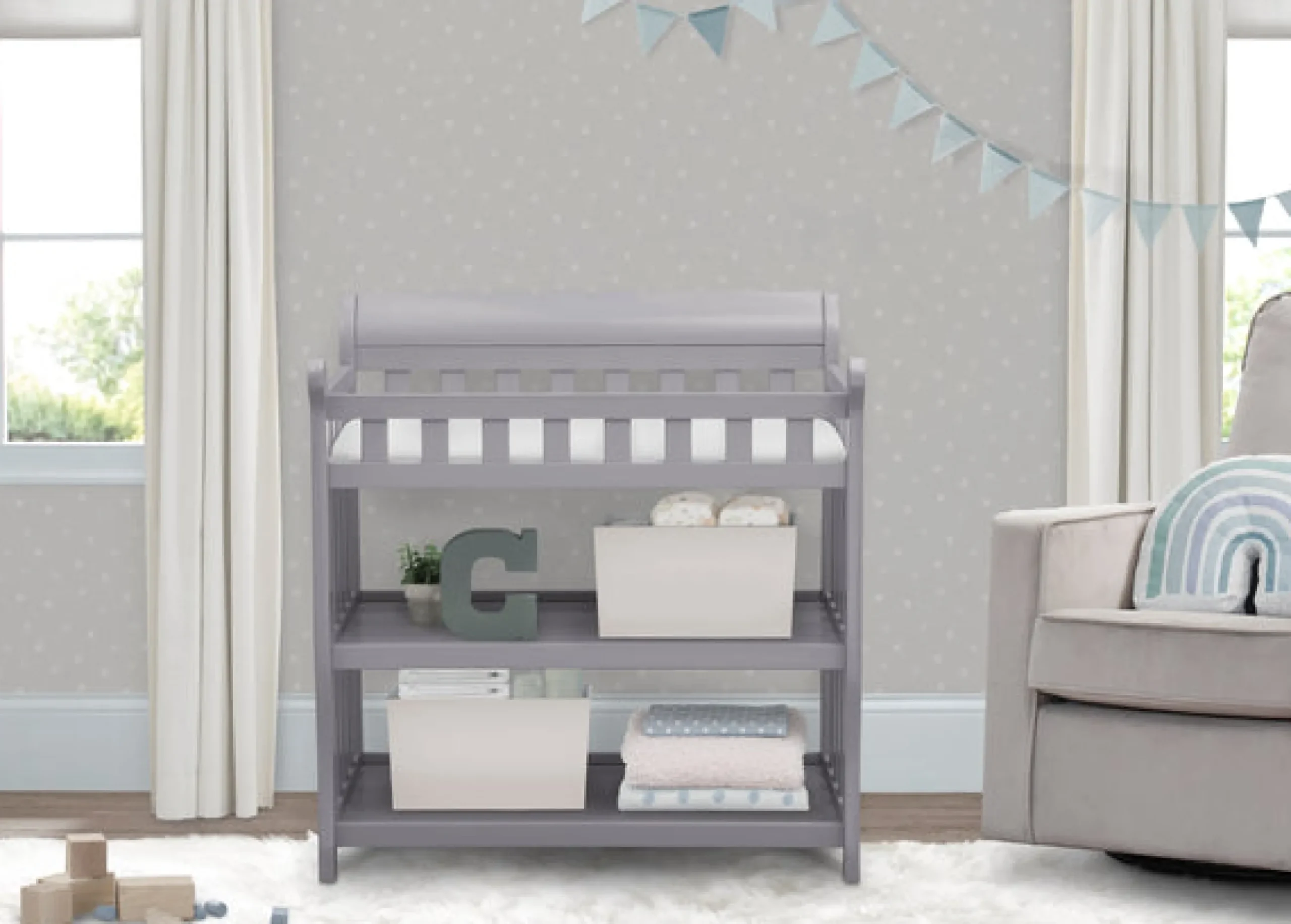 Dressers & Changing Tables|Dressers*Delta Children Eclipse Changing Table Grey (026)