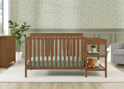 Baby Cribs*Delta Children Ellie 5-in-1 Convertible Crib and Changer Chestnut (836)