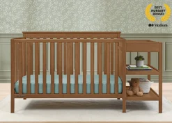 Baby Cribs*Delta Children Ellie 5-in-1 Convertible Crib and Changer Chestnut (836)