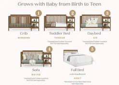 Baby Cribs*Delta Children Ellie 5-in-1 Convertible Crib and Changer Chestnut (836)