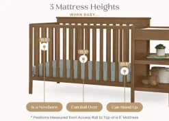 Baby Cribs*Delta Children Ellie 5-in-1 Convertible Crib and Changer Chestnut (836)