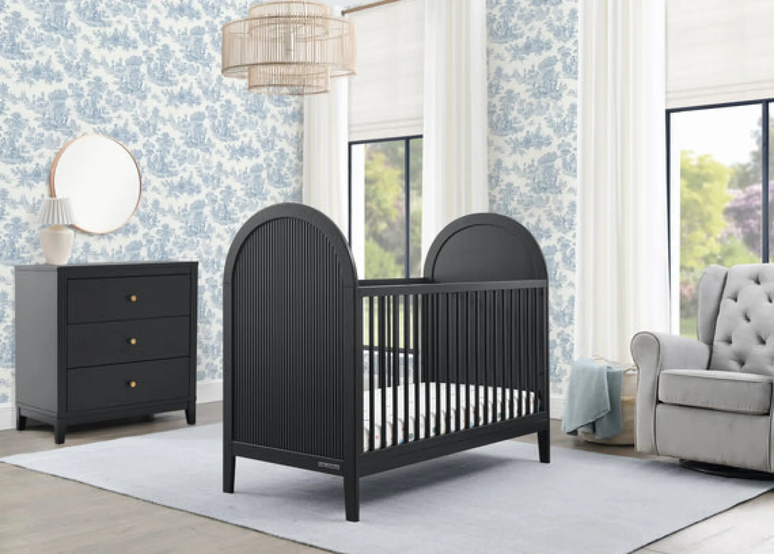 Baby Cribs*Delta Children Eloise 4-in-1 Convertible Crib Midnight Grey (1360)