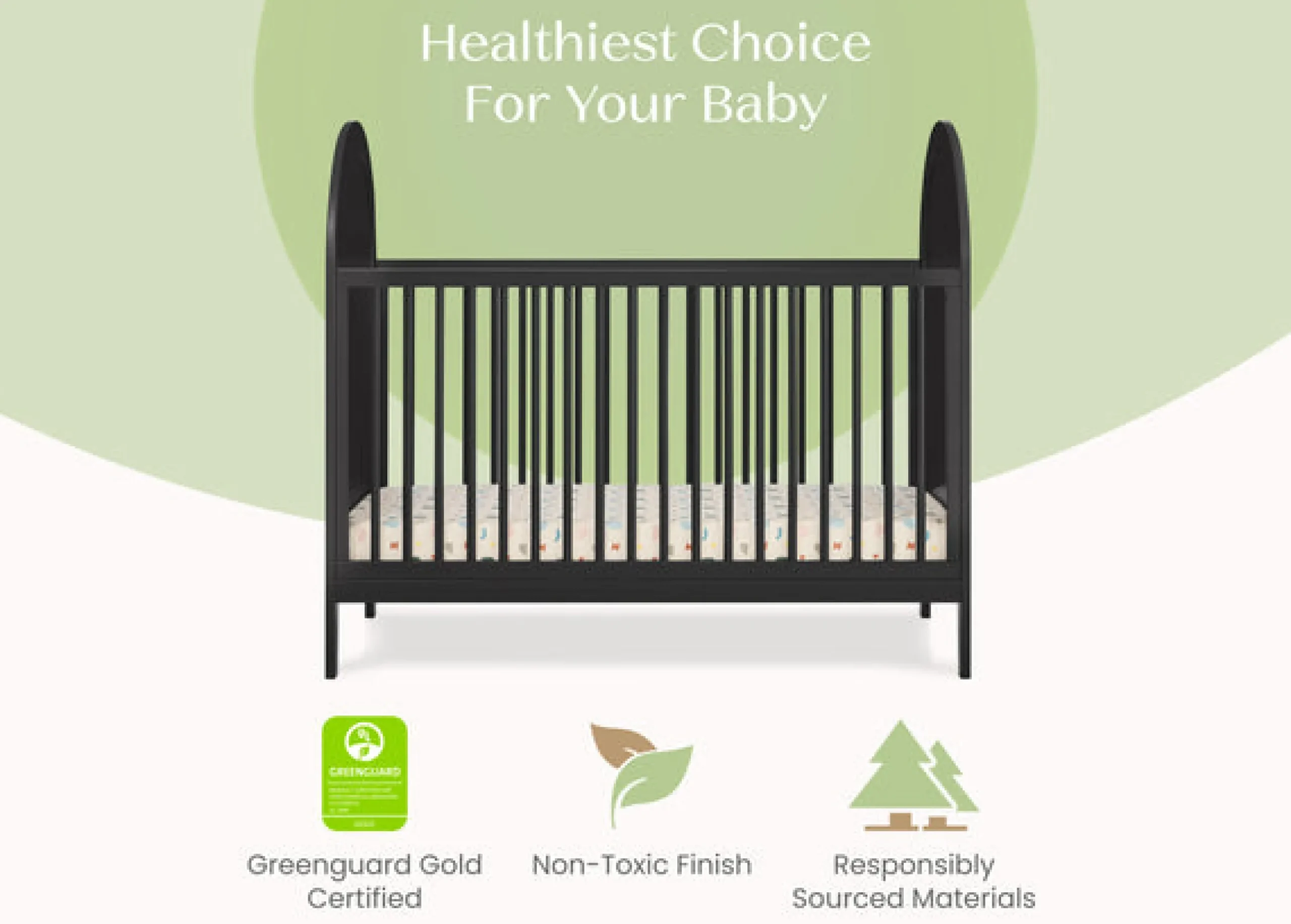 Baby Cribs*Delta Children Eloise 4-in-1 Convertible Crib Midnight Grey (1360)