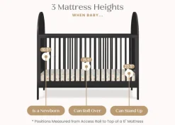 Baby Cribs*Delta Children Eloise 4-in-1 Convertible Crib Midnight Grey (1360)