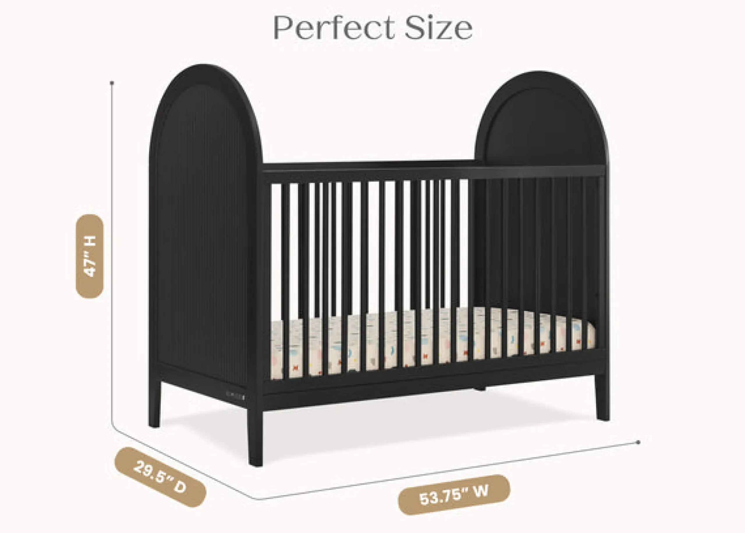 Baby Cribs*Delta Children Eloise 4-in-1 Convertible Crib Midnight Grey (1360)
