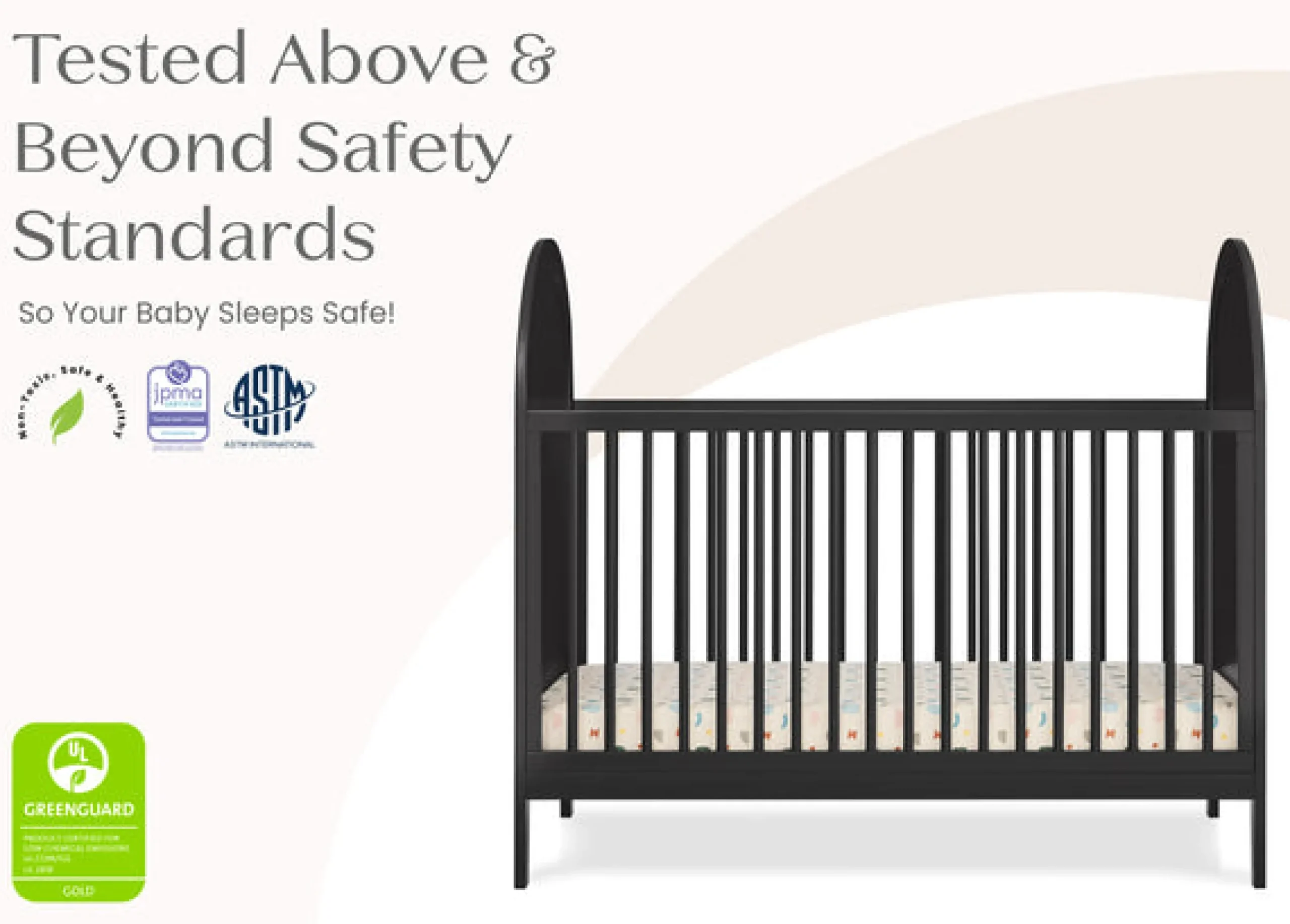 Baby Cribs*Delta Children Eloise 4-in-1 Convertible Crib Midnight Grey (1360)