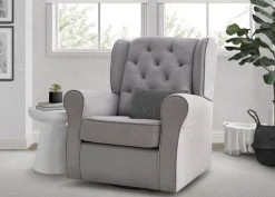 Gliders & Recliners*Delta Children Emerson Nursery Glider Swivel Rocker Chair Dove Grey with Soft Grey (036)