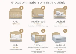 Baby Cribs*Simmons Kids Emma Crib 'N' More Natural Sandstone (1544)