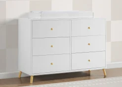 Dressers & Changing Tables|Dressers*Delta Children Essex 6 Drawer Dresser with Interlocking Drawers