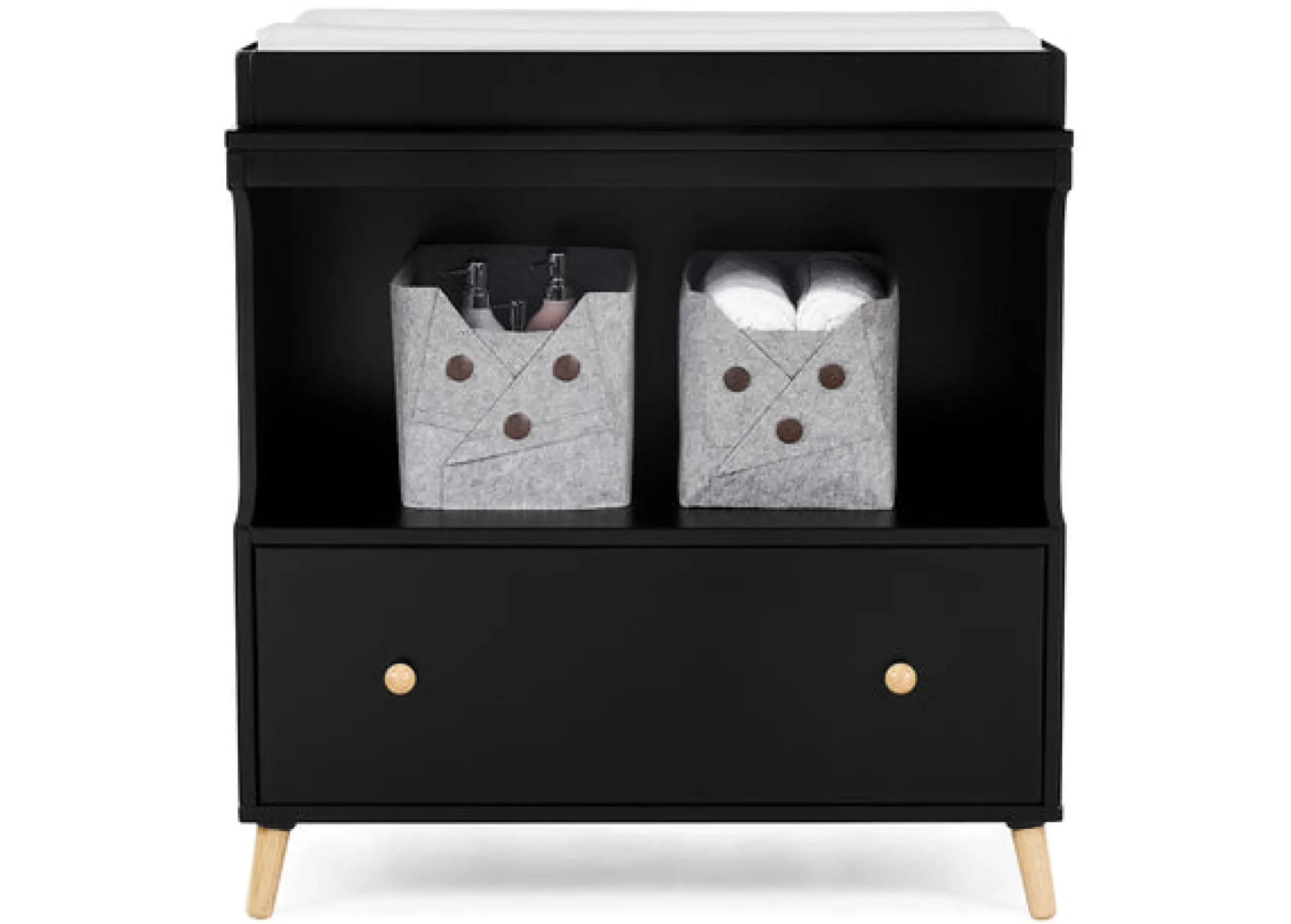 Dressers & Changing Tables|Dressers*Delta Children Essex Convertible Changing Table with Drawer Ebony with Natural (1482)
