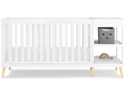 Baby Cribs*Delta Children Essex 4-in-1 Convertible Crib and Changer Bianca White with Natural (123)