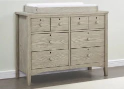 Dressers & Changing Tables|Dressers*Delta Children Farmhouse 6 Drawer Dresser with Interlocking Drawers Textured Limestone (1340)