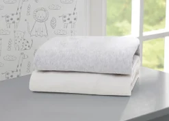 Crib Sheets & Bedding|Crib Sheets & Bedding*Delta Children Fitted Crib Sheets - 2 Pack, White & Heather Grey