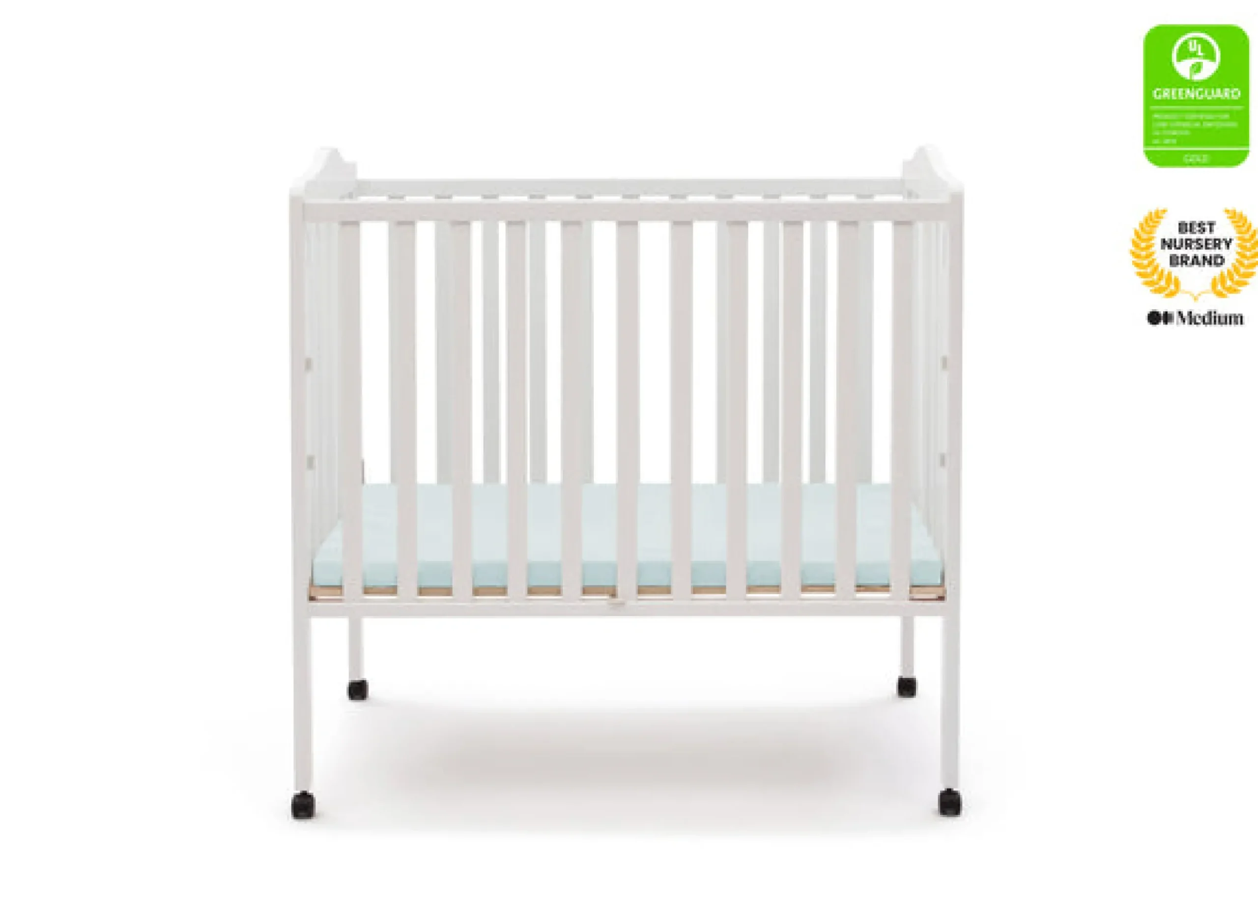 Baby Cribs*Delta Children Folding Portable Mini Baby Crib with 1.5-inch Mattress White (100)