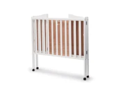 Baby Cribs*Delta Children Folding Portable Mini Baby Crib with 1.5-inch Mattress White (100)