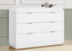 Dressers & Changing Tables|Dressers*Delta Children Forever 6 Drawer Dresser with Interlocking Drawers - Classic Collection Bianca White (130)