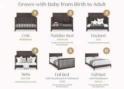 Baby Cribs*Simmons Kids Foundry 6-in-1 Convertible Crib Rustic Grey with Matte Black (1469)
