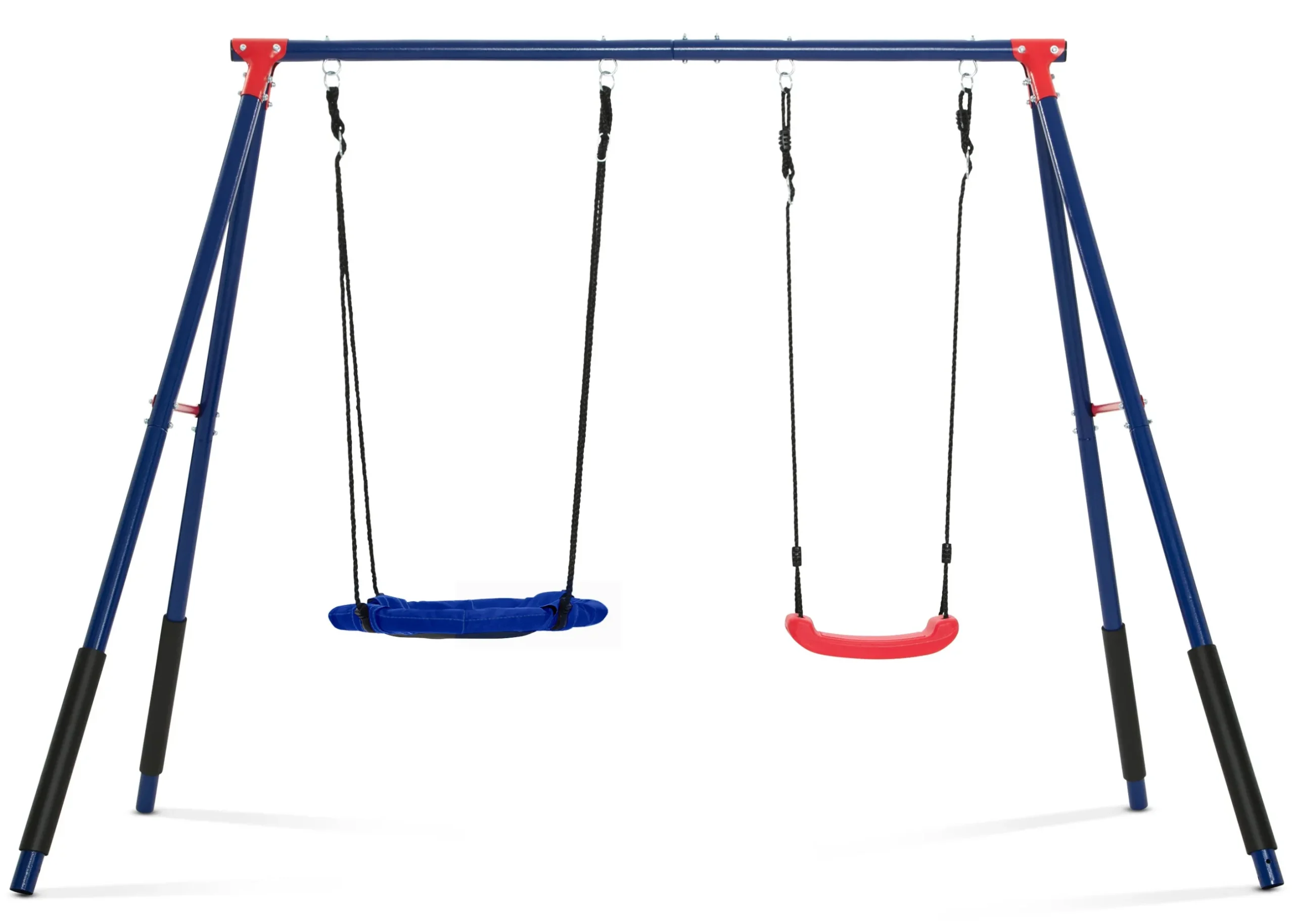 Swings & Swing Sets*Delta Children FunZone Outdoor Metal 2-Piece Swing Set - Includes 1 Swing and 1 Disc/Saucer Swing