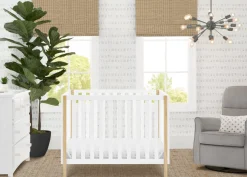 Baby Cribs*Delta Children Gio Mini Crib with 2.75-Inch Mattress Bianca White with Natural (123)