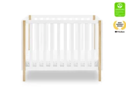 Baby Cribs*Delta Children Gio Mini Crib with 2.75-Inch Mattress Bianca White with Natural (123)