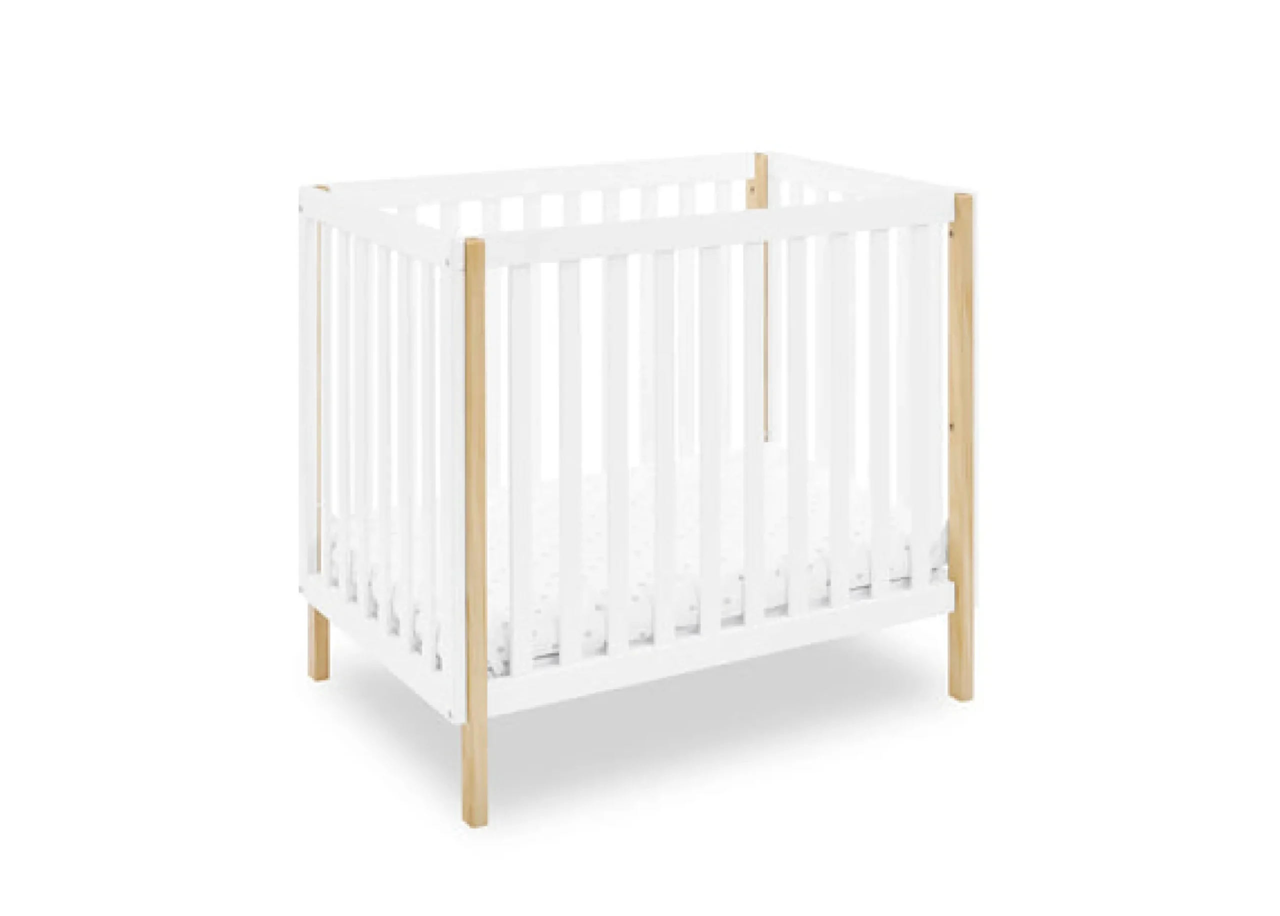 Baby Cribs*Delta Children Gio Mini Crib with 2.75-Inch Mattress Bianca White with Natural (123)