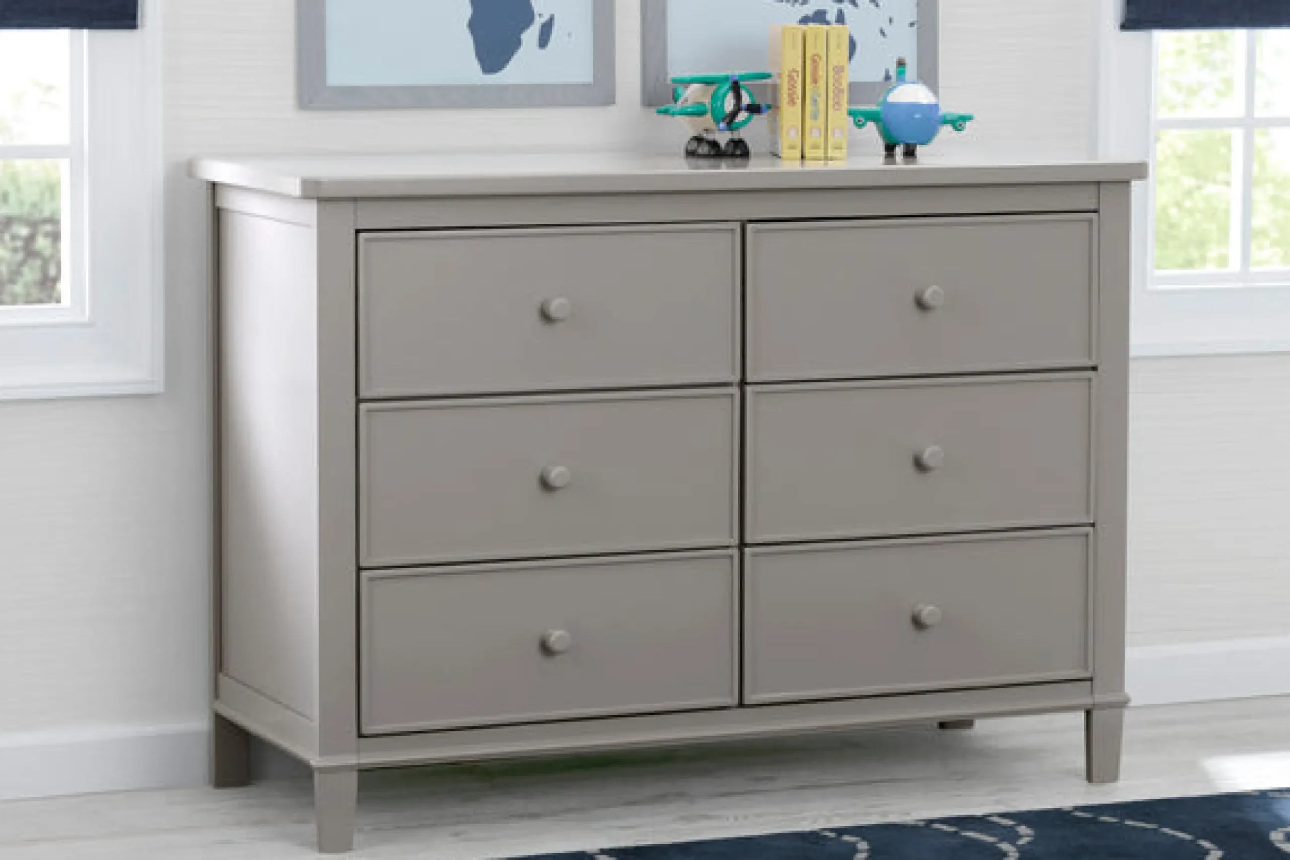Dressers & Changing Tables|Dressers*Delta Children Haven 6 Drawer Dresser with Interlocking Drawers Grey (026)