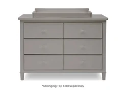 Dressers & Changing Tables|Dressers*Delta Children Haven 6 Drawer Dresser with Interlocking Drawers Grey (026)