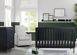 Baby Cribs*Delta Children Hendrix 4-in-1 Convertible Crib Midnight Grey with Metal (1361)