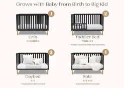 Baby Cribs*Delta Children Hendrix 4-in-1 Convertible Crib Midnight Grey with Metal (1361)