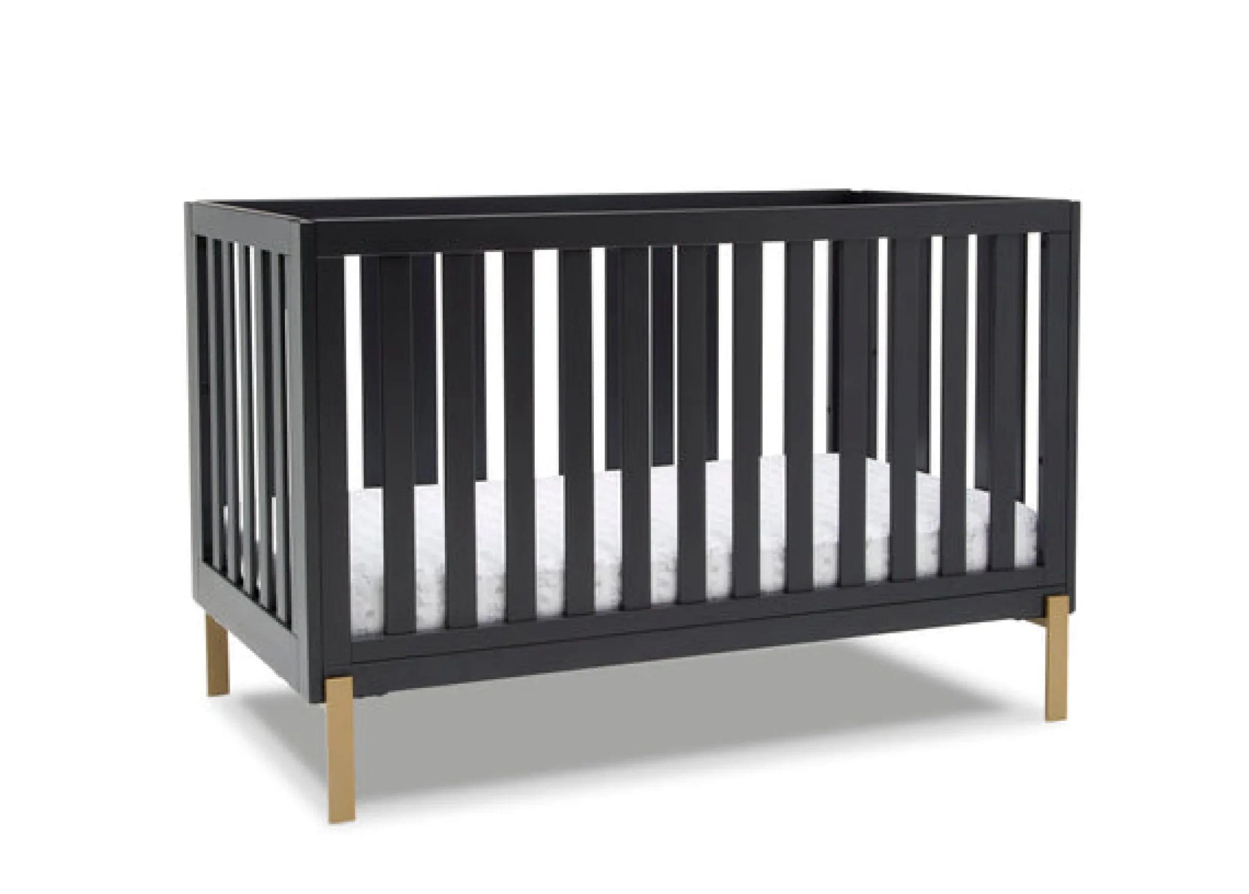 Baby Cribs*Delta Children Hendrix 4-in-1 Convertible Crib Midnight Grey with Metal (1361)