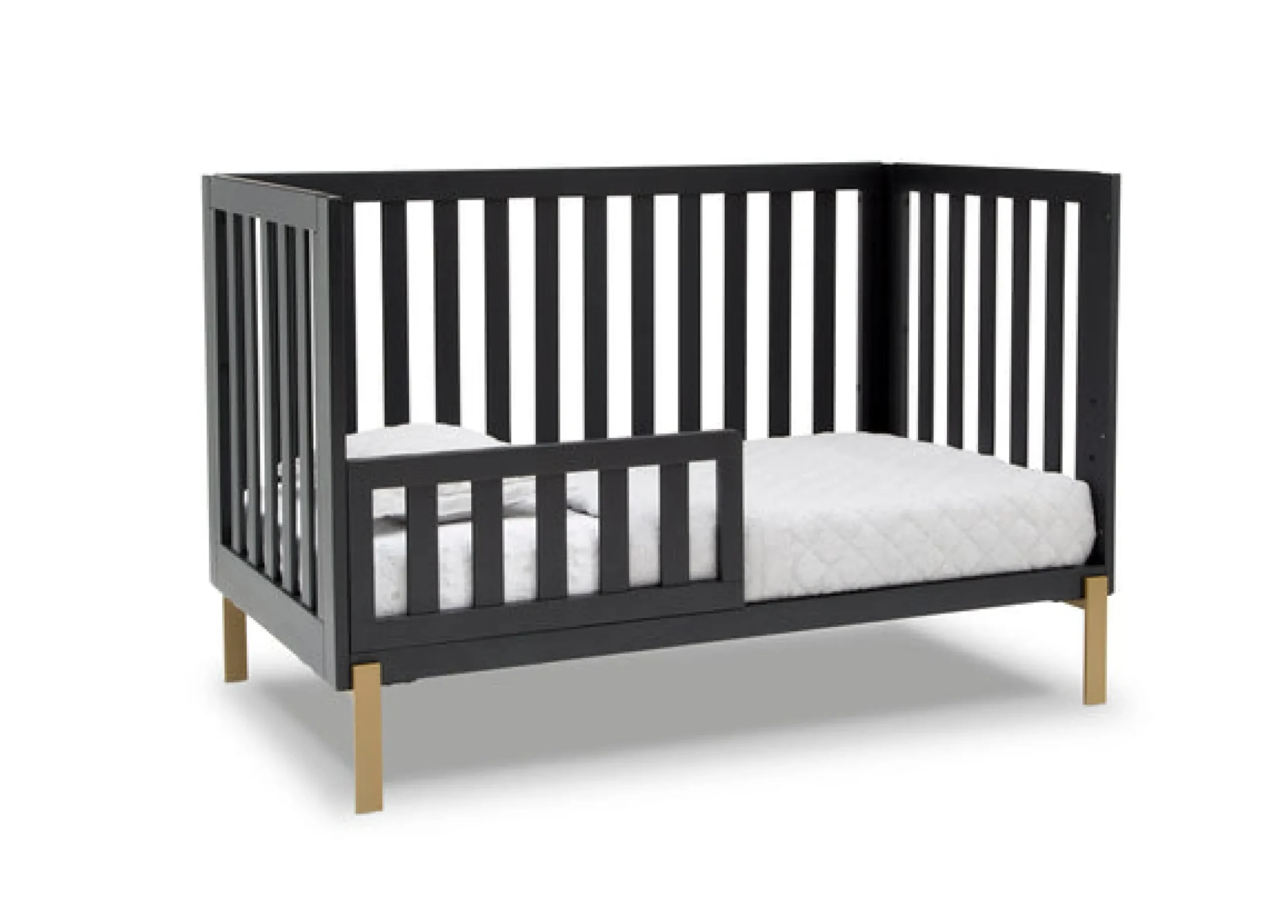 Baby Cribs*Delta Children Hendrix 4-in-1 Convertible Crib Midnight Grey with Metal (1361)