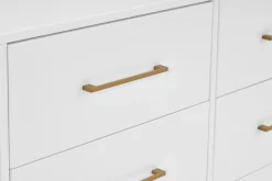 Dressers & Changing Tables|Dressers*Delta Children Jade 6 Drawer Dresser with Interlocking Drawers Bianca White with Melted Bronze (186)