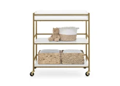 Dressers & Changing Tables|Dressers*Delta Children Jade Changing Table White Melamine with Melted Bronze (1503)