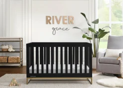 Baby Cribs*Delta Children Jade 4-in-1 Convertible Crib Ebony with Melted Bronze (1500)