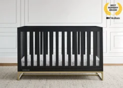 Baby Cribs*Delta Children Jade 4-in-1 Convertible Crib Ebony with Melted Bronze (1500)