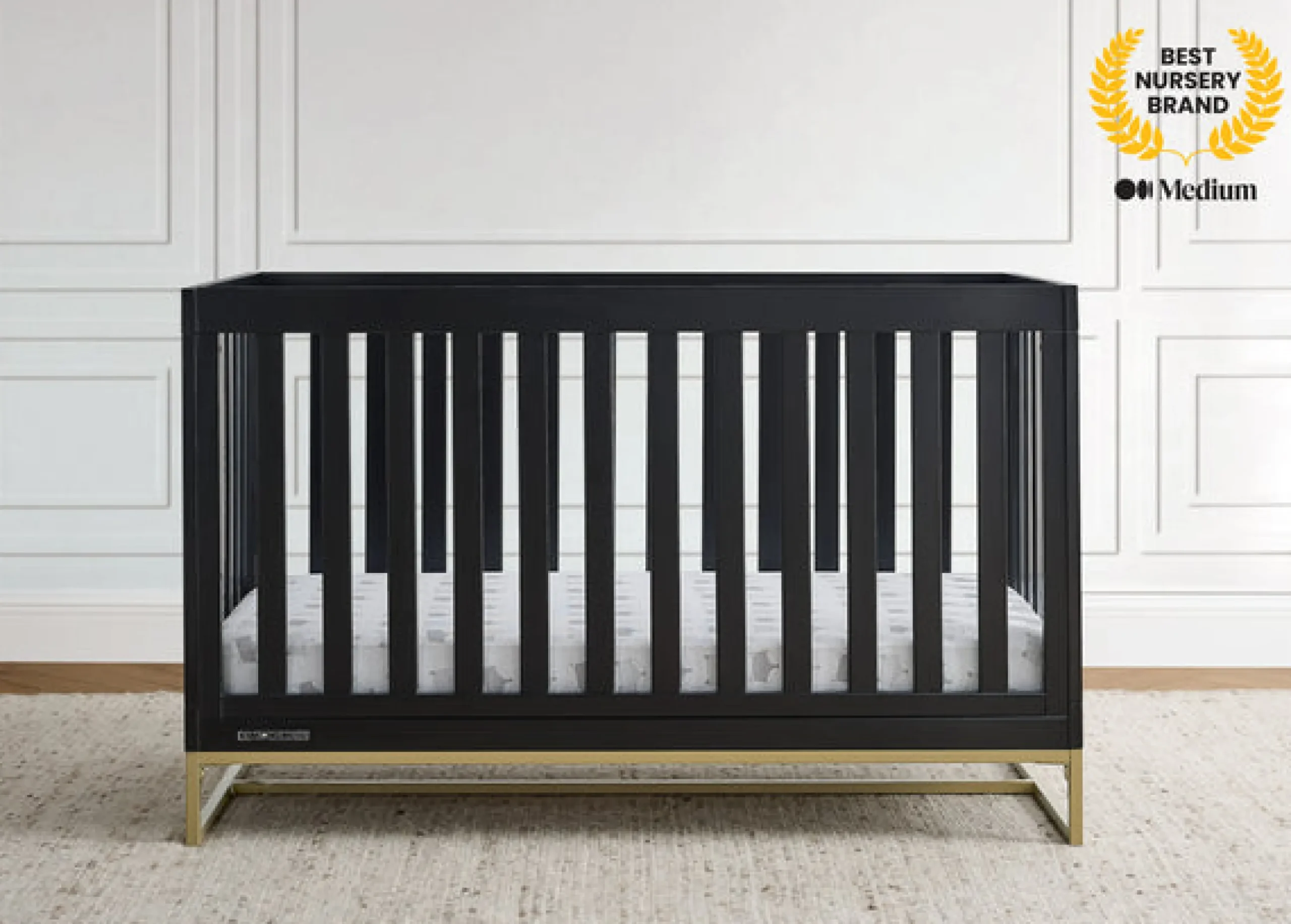 Baby Cribs*Delta Children Jade 4-in-1 Convertible Crib Ebony with Melted Bronze (1500)
