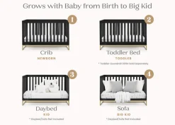 Baby Cribs*Delta Children Jade 4-in-1 Convertible Crib Ebony with Melted Bronze (1500)