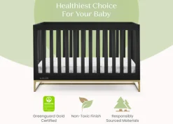Baby Cribs*Delta Children Jade 4-in-1 Convertible Crib Ebony with Melted Bronze (1500)