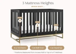 Baby Cribs*Delta Children Jade 4-in-1 Convertible Crib Ebony with Melted Bronze (1500)