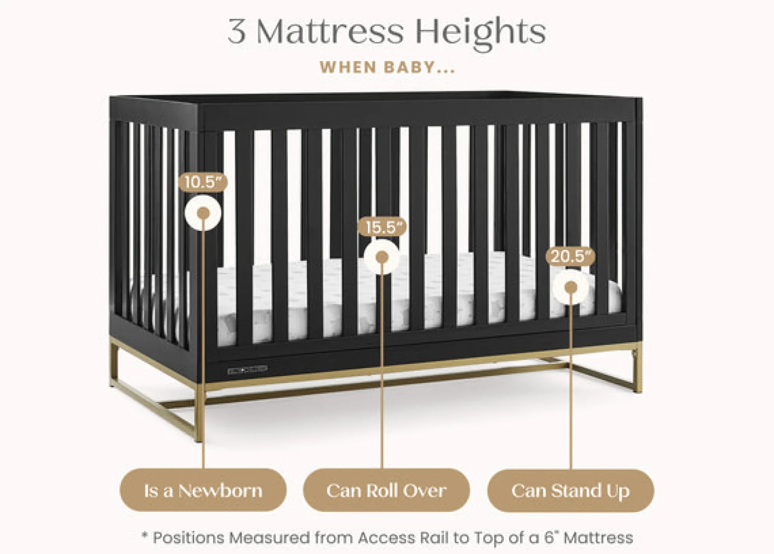 Baby Cribs*Delta Children Jade 4-in-1 Convertible Crib Ebony with Melted Bronze (1500)