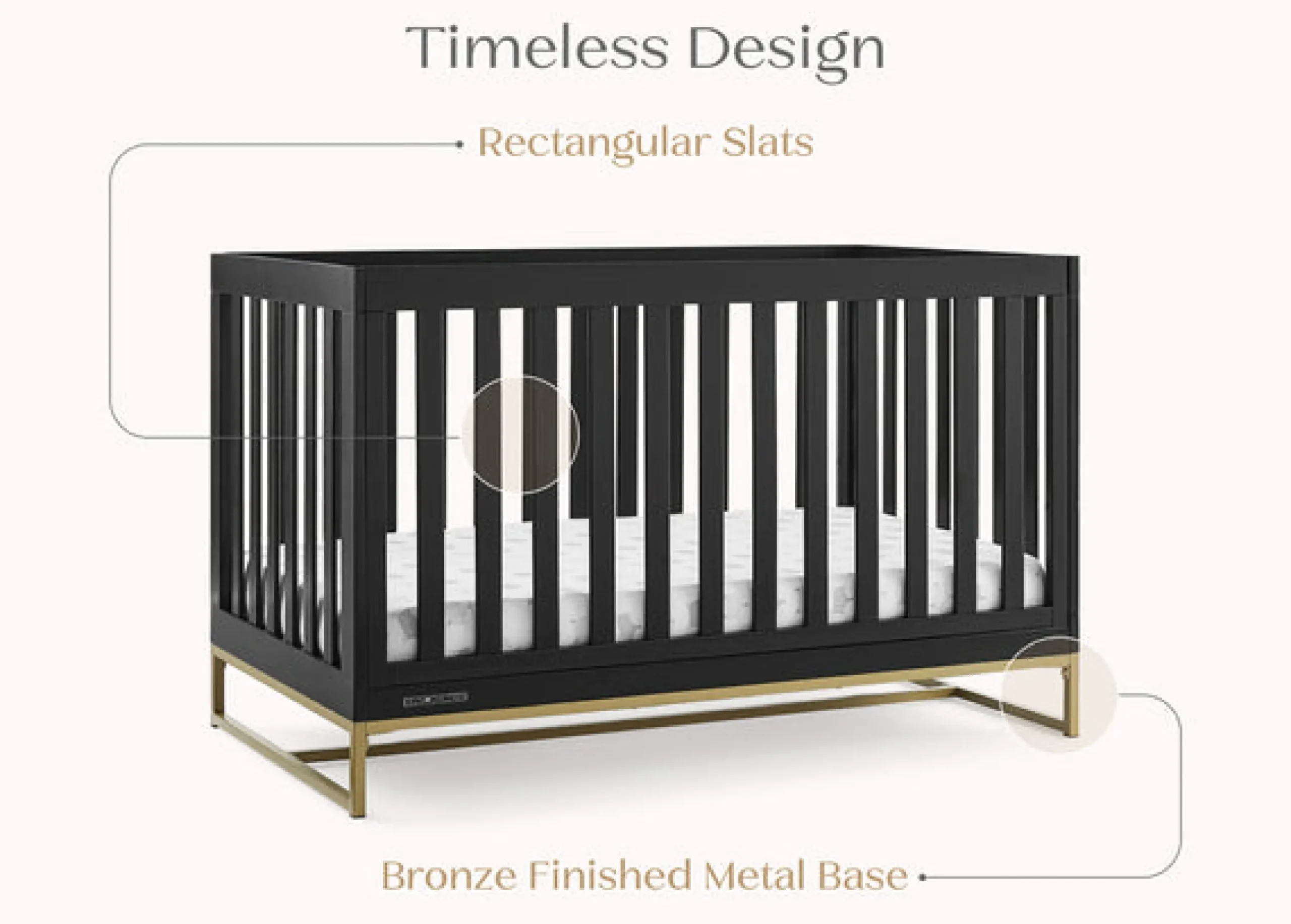Baby Cribs*Delta Children Jade 4-in-1 Convertible Crib Ebony with Melted Bronze (1500)