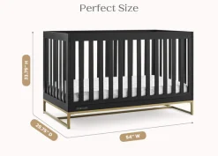 Baby Cribs*Delta Children Jade 4-in-1 Convertible Crib Ebony with Melted Bronze (1500)
