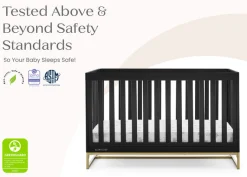 Baby Cribs*Delta Children Jade 4-in-1 Convertible Crib Ebony with Melted Bronze (1500)