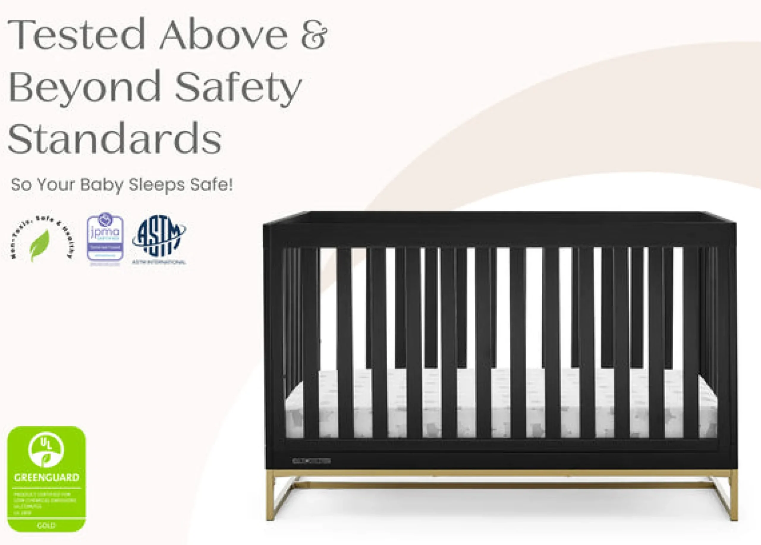 Baby Cribs*Delta Children Jade 4-in-1 Convertible Crib Ebony with Melted Bronze (1500)