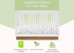 Baby Cribs*Delta Children James Acrylic 4-in-1 Convertible Crib Bianca White with Acorn (1509)