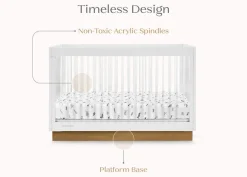 Baby Cribs*Delta Children James Acrylic 4-in-1 Convertible Crib Bianca White with Acorn (1509)