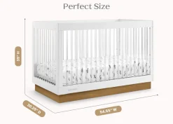 Baby Cribs*Delta Children James Acrylic 4-in-1 Convertible Crib Bianca White with Acorn (1509)