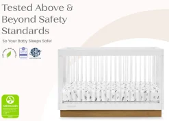 Baby Cribs*Delta Children James Acrylic 4-in-1 Convertible Crib Bianca White with Acorn (1509)